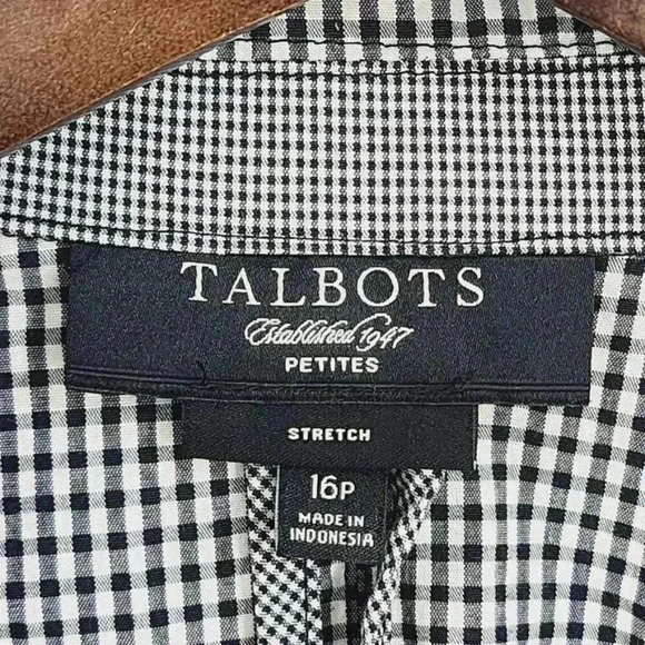 Talbots Women's Blazer Size 16P Stretched Checkered - Picture 4 of 7